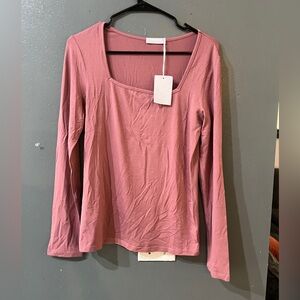 Mango  pop Mauve Long Sleeve Tee